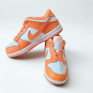 Nike Kids Dunk Low Syracuse Neon Orange Light Wild Mango, Leather Size 1Y, EU32